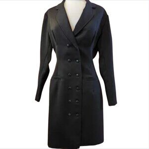 Fiorucci Vintage Early 1980's Sexy Fitted Coat Dress Made in Italy Italian Sz 42
